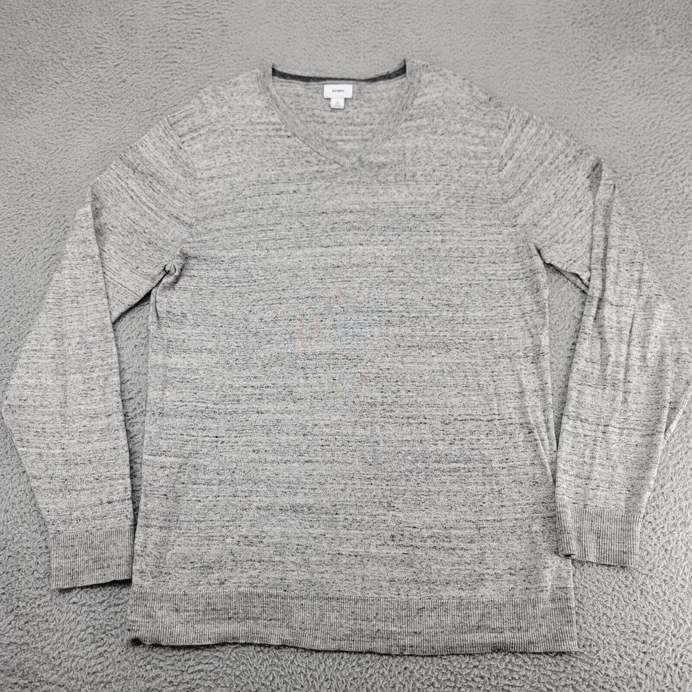 Old Navy Sweater Mens XL Tall Gray V-Neck Normcore‎ Long Sleeve Casual Stretch